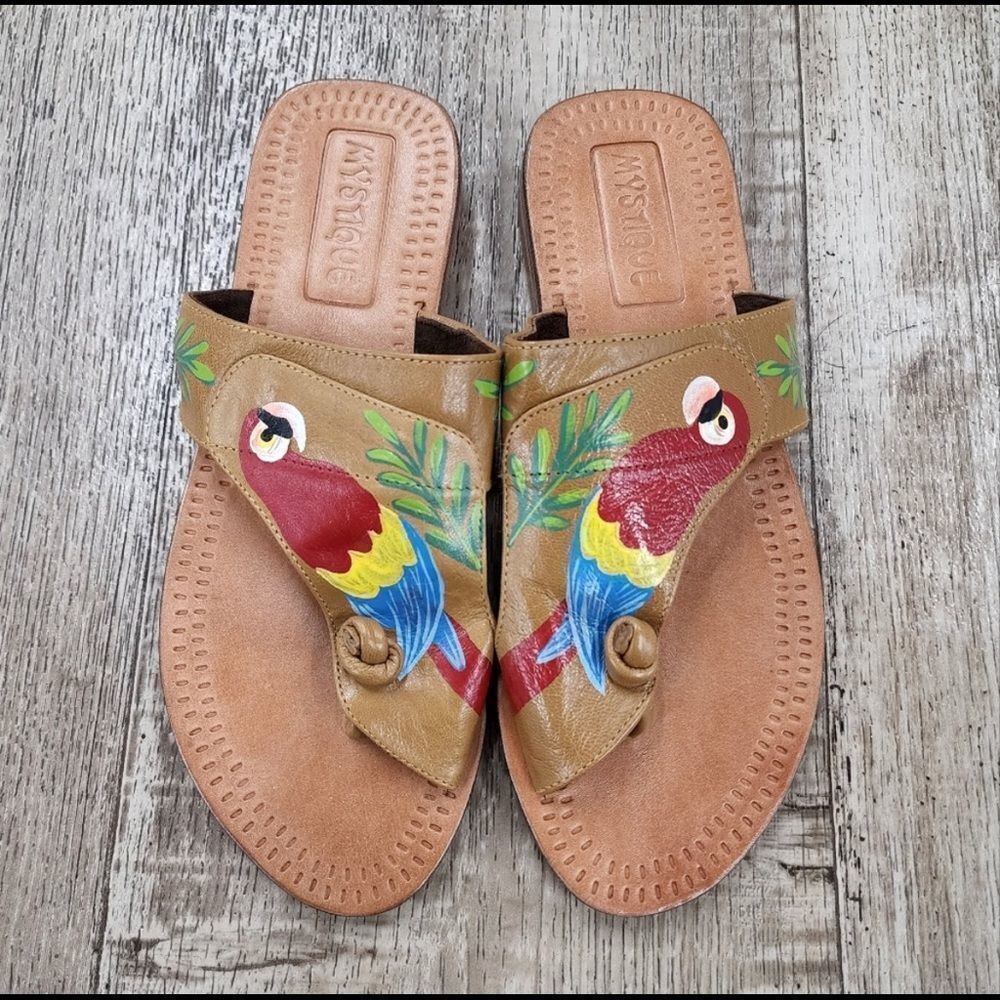 Hand Painted Parrot 🦜 Flip Flops!